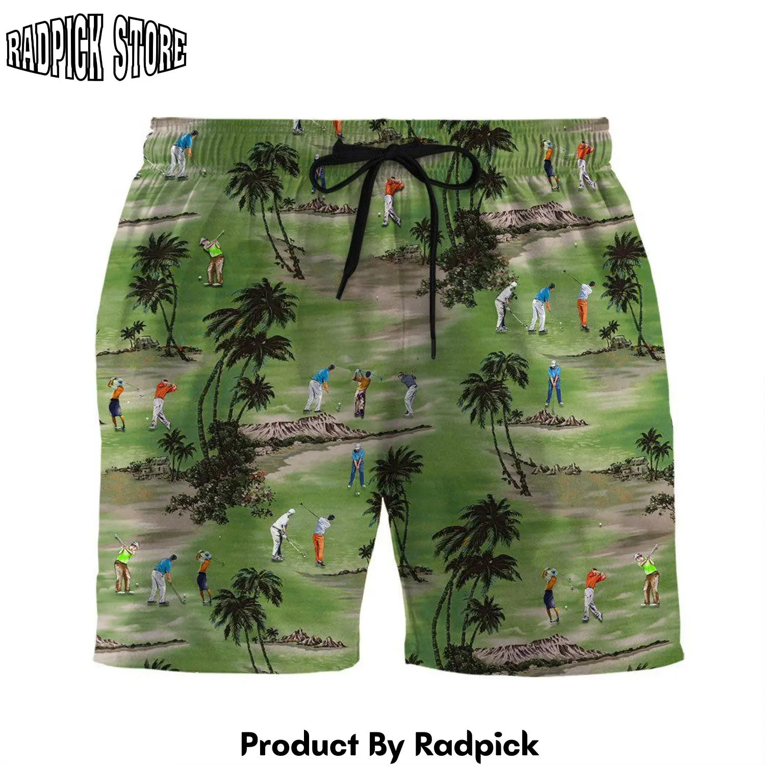 Radpick 3d golf hawaii custom beach shorts swim trunks rp631477